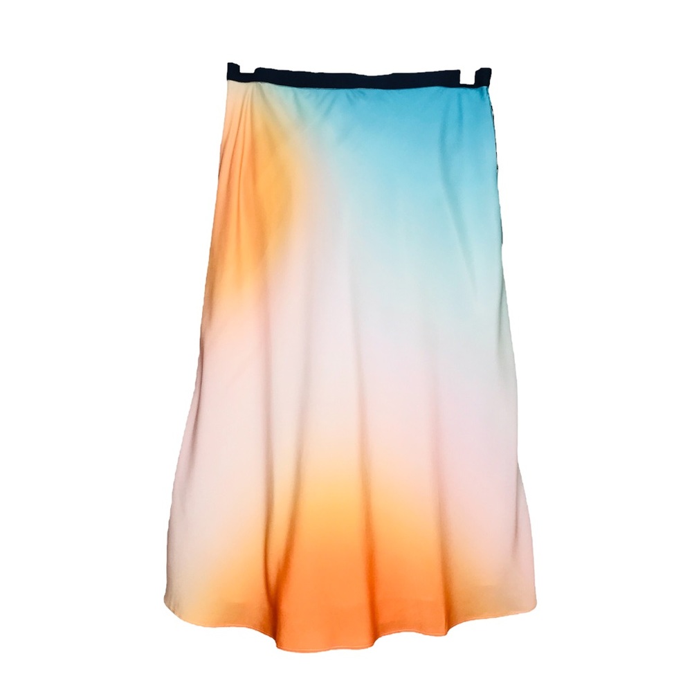 Crosby Slip Skirt Nosara Sunset Flowy Ombre Watercolor Blue Pink Orange XL NWT